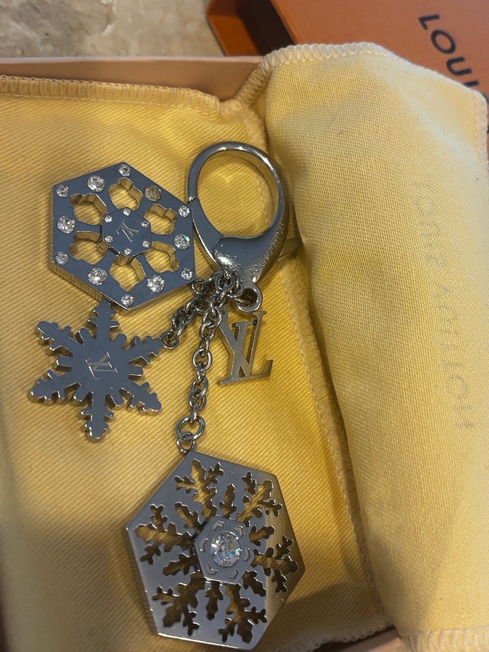Louis Vuitton Flocon Snowflake Key & Bag Charm with Swarovski Crystals